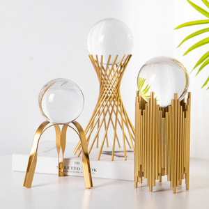 Decorative metal ornaments with crystal ball by Accent Collection