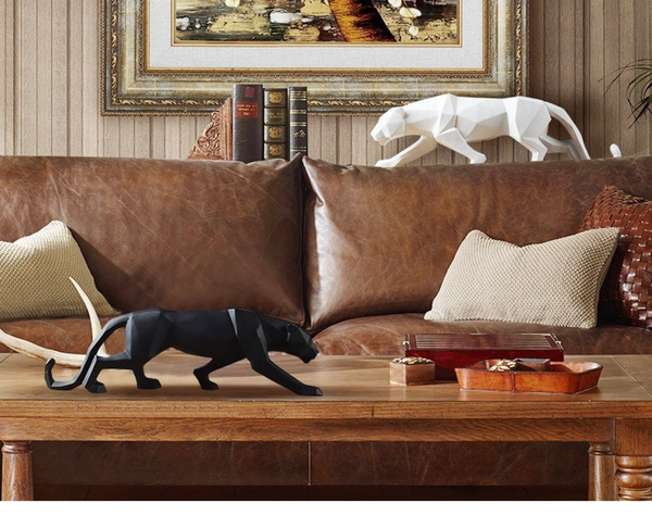 Decorative Panther Statue for Home Decor Desk Decor Animal Figurine Small (10.2" Long) / White by Accent Collection Home Decor