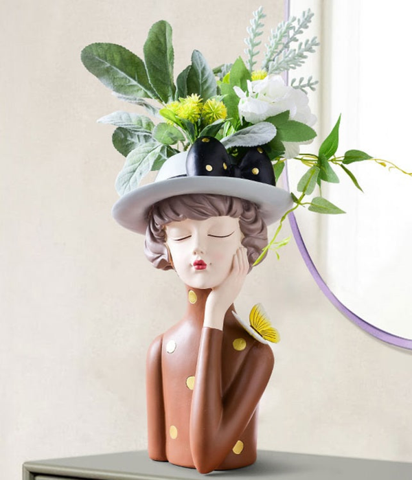 Girl with Bow Flower Vase by Accent Collection