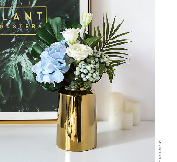 Gold Ceramic Vase for Home Decoration by Accent Collection