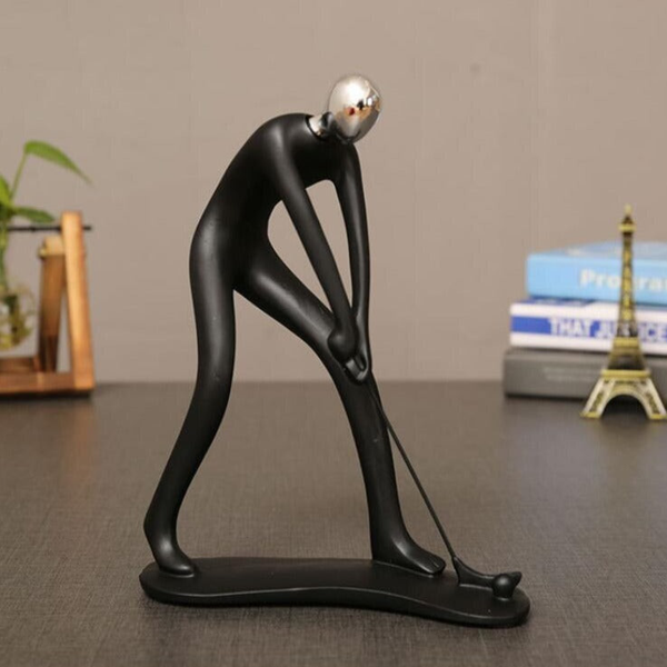 Golfer Black Statue for Desk Accessory | Office Decoration by Accent Collection Home Decor
