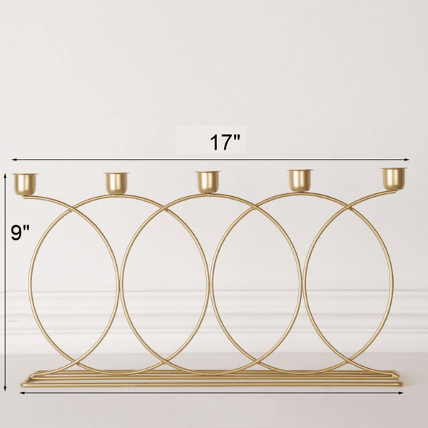 Metal Multi-Candlestick Holder for Home Decor 17*9 Inch / 5 Candles by Accent Collection Home Decor