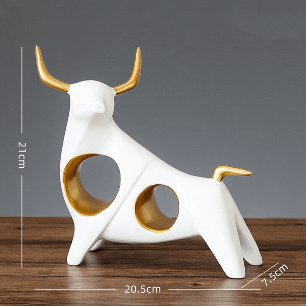 Pair of Bull Decorative Figurines for Home Decor Desk Decor Animal Figurine Living Room Decor Office Decor by Accent Collection