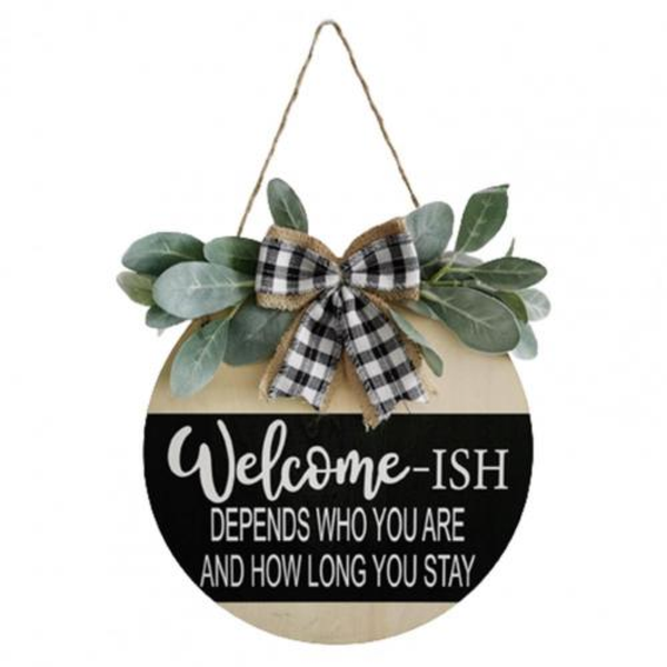 Quirky Welcome Sign for Wall Decor Big Leaf: Dia 12 Inch / Black/Blue by Accent Collection Home Decor