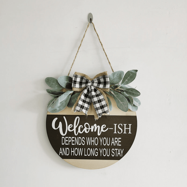 Quirky Welcome Sign for Wall Decor Big Leaf: Dia 12 Inch / Green by Accent Collection Home Decor
