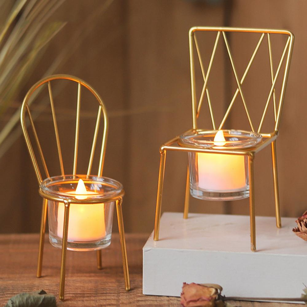 Set of 2 Chairs Candle Holders by Accent Collection Home Decor