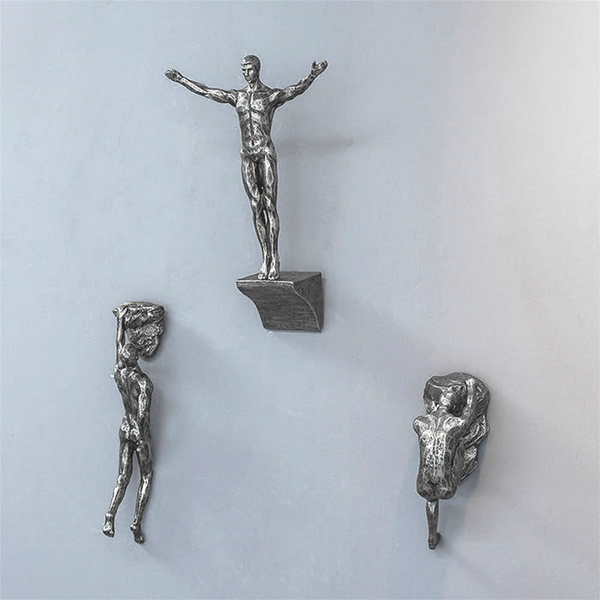 Set of 3 Trio Rock Climber Wall Hanging Set of 3 / Silver by Accent Collection Home Decor