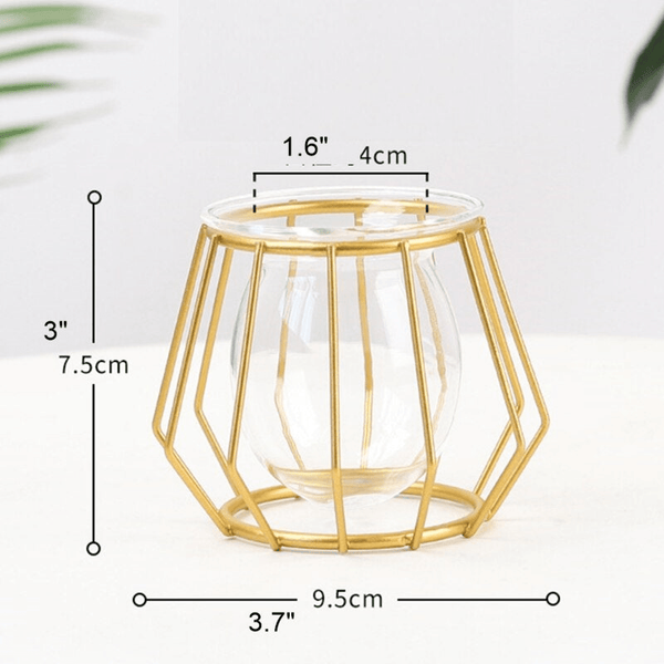 Small Geometric Flower Vase for Modern Home Decoration A - 3.5*3 Inch / Gold by Accent Collection Home Decor