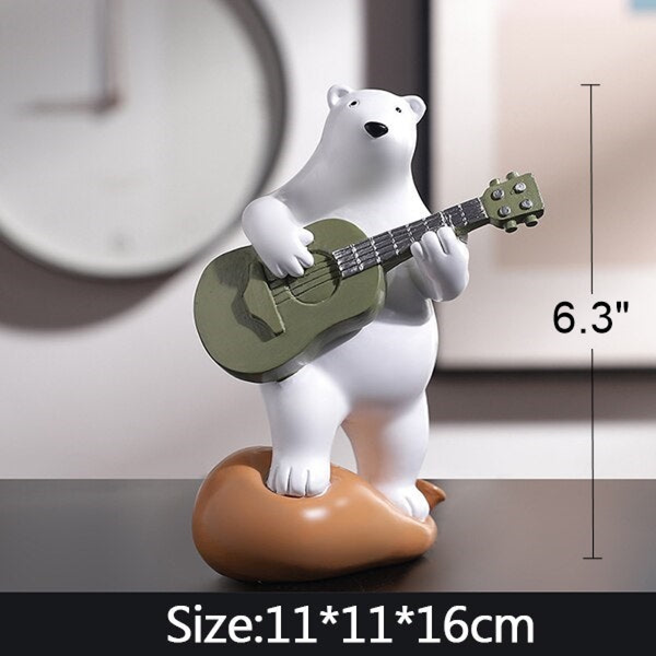 White Bear Statue for Children’s Room - Music Lovers Guitar by Accent Collection Home Decor