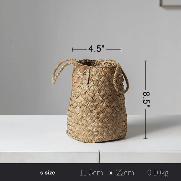 Woven Small Basket for Dry Flowers Small - 4.5*8.5 Inch / Brown by Accent Collection Home Decor