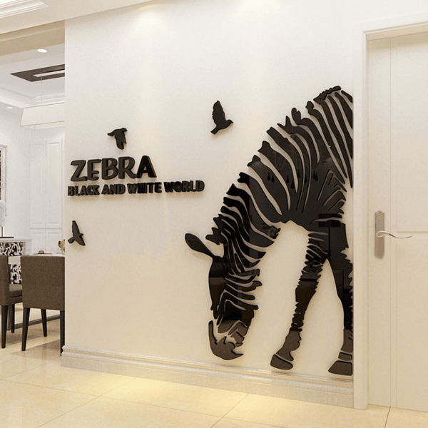 Zebra DIY 3D Acrylic Wall Sticker for Nursery and Decoration by Accent Collection Home Decor